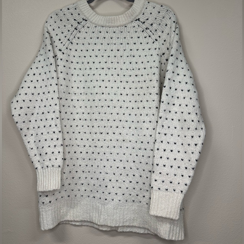 Aerie | Beige Cottagecore Cabincore Chunky Knit Polka Dot | Women Size M